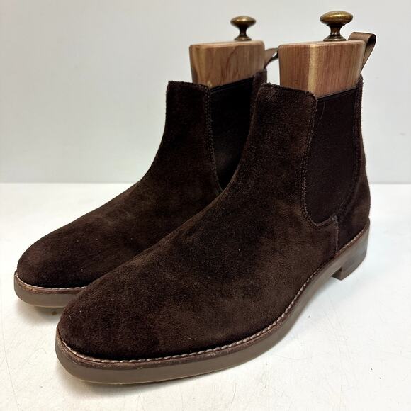 WORN ONCE J. Crew Men\'s Chestnut Brown Suede Chelsea Boots Rubber Fall 2024 9 D